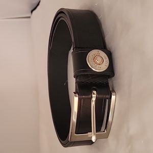 ORVIS Men's Black Leather/Shotshell Belt 9K39 Made In USA Sz 44